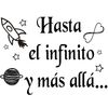 Vinilo Decorativo Pvc "hasta El Infinito Y.." 60x42cm Negro