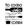 Vinilo Decorativo Pvc "yo Cocino Con Vino.." 60x42cm Negro