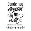 Vinilo Decorativo Pvc "donde Hay Amor Hay.." 90x60cm Negro