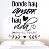 Vinilo Decorativo Pvc "donde Hay Amor Hay.." 90x60cm Negro