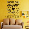 Vinilo Decorativo Pvc "donde Hay Amor Hay.." 90x60cm Negro