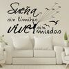 Vinilo Decorativo Pvc "sueña Sin Miedos.."60x42cm Negro