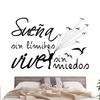 Vinilo Decorativo Pvc "sueña Sin Miedos.." 90x60cm Negro