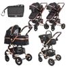 Carrito De Bebé Trío Convertible Con Bolso Alba Lorelli Negro