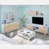 Pack Muebles Salón Zaiken - Color Roble Canadian Y Blanco