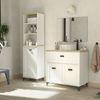 Pack Baño Siena Melamina Miroytengo Con Columna - Blanco Y Roble