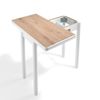 Mesa De Cocina Melamina Metal Miroytengo 100cm-blanco Roble