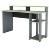 Mesa Gaming Zero Melamina 136x90x63 Cm - Gris Y Verde