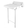 Asiento Para Ducha Abatible Lamas Con Soporte Aluminio Lacado Blanco