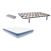 Pack Somier Eco Con Taco Antiruido (patas Incluidas)+colchon Hr Basic Blue Visco+ Almohada De Regalo 80x180