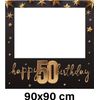 Oedim Feliz 50 Cumpleaños Estrellas 90 X 90 Cm, Eventos O Celebraciones Puntuales | Ventana Troquelada | Photocall Cartón