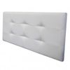 Cabecero De Cama 125, Tapizado En Polipiel Tennessee Blanco Para Cama Juvenil/matrimonio, 125x70 Cm De Alto