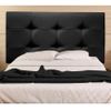 Cabecero De Cama 120, Tapizado En Polipiel Tennessee Negro Para Cama Juvenil/matrimonio, 120x70 Cm De Alto