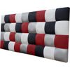 Cabecero De Cama 95, Tapizado En Polipiel Kansas Patchwork Negro-rojo-plata-blanco, Cama Juvenil, 95x70 Cm