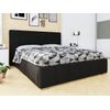 Cama Florence 100, Doble, Negro, Cuero Ecológico, Somieres, 158x216x105cm