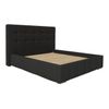 Cama Florence 100, Doble, Negro, Cuero Ecológico, Somieres, 158x216x105cm