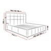 Cama Florence 100, Doble, Gris, Tapiz, Somieres, 158x216x105cm