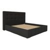 Cama Florence 100, Doble, Negro, Cuero Ecológico, Somieres, 178x216x105cm