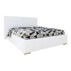 Cama Florence 101, Doble, Blanco, Cuero Ecológico, Somieres, 158x216x105cm