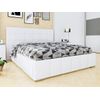 Cama Florence 101, Doble, Blanco, Cuero Ecológico, Somieres, 158x216x105cm