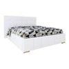 Cama Florence 101, Doble, Blanco, Cuero Ecológico, Somieres, 178x216x105cm