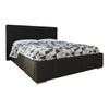 Cama Florence 101, Doble, Negro, Cuero Ecológico, Somieres, 178x216x105cm