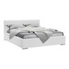 Cama Baltimore 106, Doble, Blanco, Cuero Ecológico, Somieres, 158x222x92cm