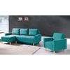 Conjunto De Muebles Tapizado Providence D105, Función De Descanso, Turquesa, Tapiz