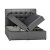 Cama Continental Baltimore 110, Doble, Negro, Cuero Ecológico, Somieres, 160x217x123cm