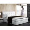 Cama Continental Baltimore 110, Doble, Blanco, Cuero Ecológico, Somieres, 160x217x123cm