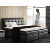 Cama Continental Baltimore 110, Doble, Negro, Cuero Ecológico, Somieres, 180x217x123cm