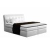 Cama Continental Baltimore 110, Doble, Blanco, Cuero Ecológico, Somieres, 180x217x123cm