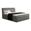 Cama Continental Baltimore 110, Doble, Gris, Cuero Ecológico, Somieres, 140x217x123cm