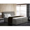 Cama Continental Baltimore 110, Doble, Gris, Cuero Ecológico, Somieres, 140x217x123cm