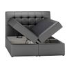 Cama Continental Baltimore 110, Doble, Gris, Cuero Ecológico, Somieres, 140x217x123cm