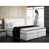 Cama Continental Baltimore 110, Individuales, Blanco, Cuero Ecológico, Somieres