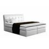 Cama Continental Baltimore 110, Doble, Blanco, Cuero Ecológico, Somieres, 200x217x123cm