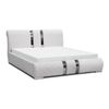 Cama Baltimore 103, Doble, Blanco, Cuero Ecológico, Somieres, 158x234x100cm