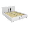 Cama Baltimore 103, Doble, Blanco, Cuero Ecológico, Somieres, 158x234x100cm