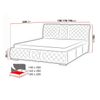 Cama Baltimore 103, Doble, Blanco, Cuero Ecológico, Somieres, 158x234x100cm