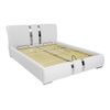 Cama Baltimore 103, Doble, Blanco, Cuero Ecológico, Somieres, 178x234x100cm