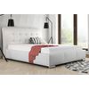 Cama Baltimore 107, Doble, Blanco, Cuero Ecológico, Somieres, 160x227x103cm