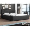 Cama Pomona 105, Doble, Negro, Tapiz, Somieres, 180x223x93cm