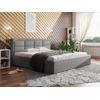 Cama Pomona 103, Doble, Gris, Tapiz, Somieres, 200x200x93cm