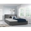 Cama Baltimore 122, Doble, Gris, Cuero Ecológico, Somieres, 158x222x92cm