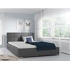 Cama Baltimore 122, Doble, Gris, Cuero Ecológico, Somieres, 198x222x92cm