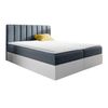 Cama Continental Baltimore 125, Doble, Gris, Cuero Ecológico, Somieres, 186x208x103cm