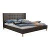 Cama Cleveland 110, Doble, Gris, Tapiz, Somieres, 167x215x100cm