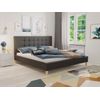 Cama Cleveland 110, Doble, Gris, Tapiz, Somieres, 167x215x100cm