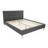 Cama Cleveland 110, Doble, Gris, Tapiz, Somieres, 187x215x100cm